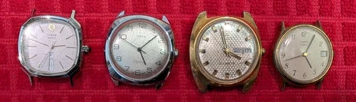 Vintage Timex Q Electric Quartz Watch Lot of 4 - For Parts or Repair