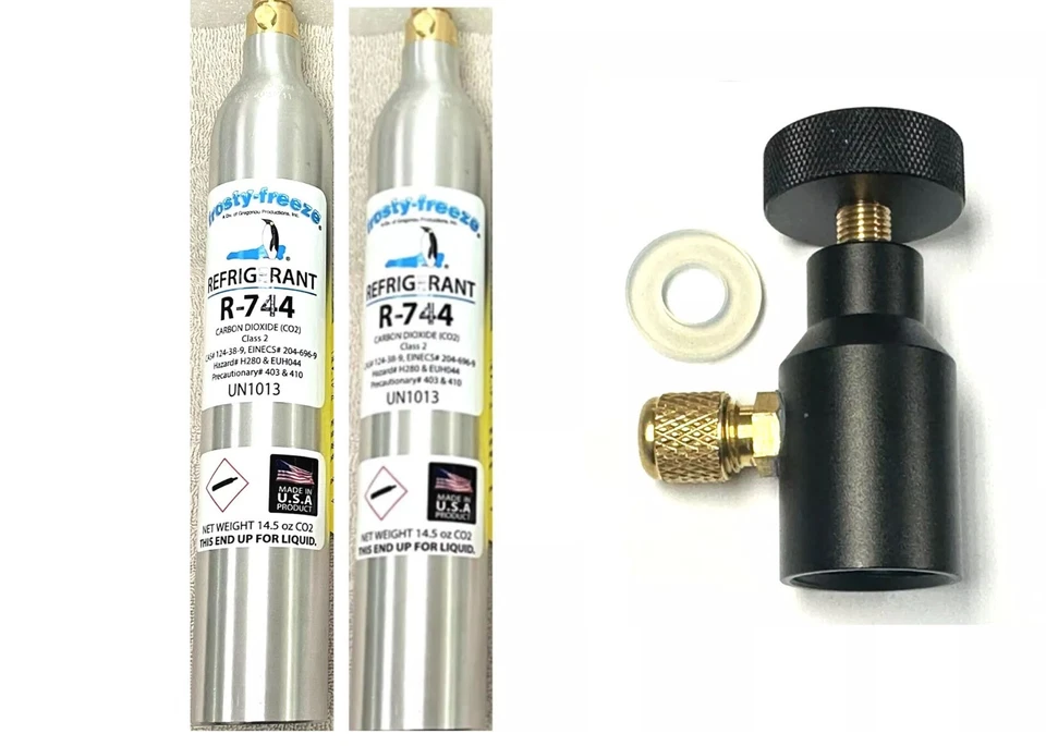 FROSTY-FREEZE REFRIGERANTS R744 Refrigerant, Carbon Dioxide, CO2, (2) 14.5 oz. Top-Mount GA320 Control