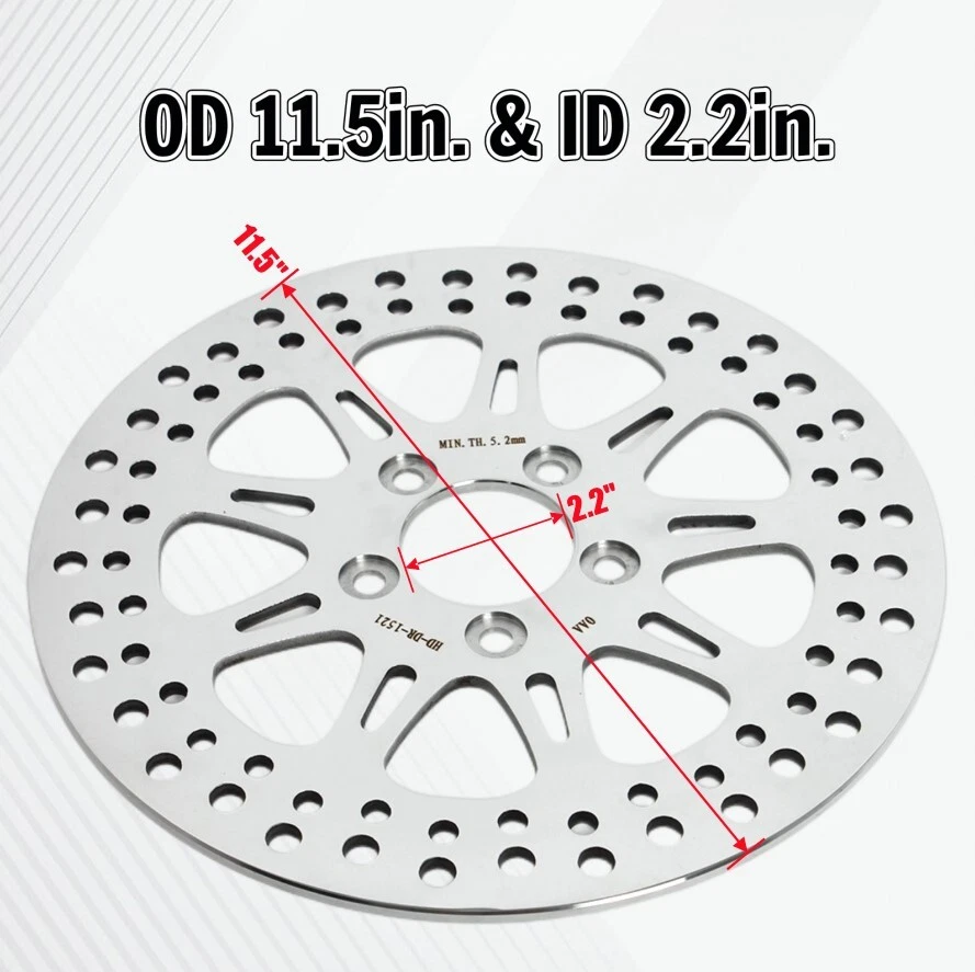 Rotores de freno delanteros traseros de 11,5" para Harley Softail Deluxe Fat Boy Heritage 2000-14 Foto 4 de 4