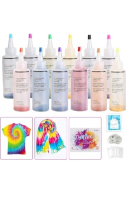 Ucradle Tie Dye Kit Kinder, Tie Dye Kits 12 leuchtende Farben bestes Handwerk Batik