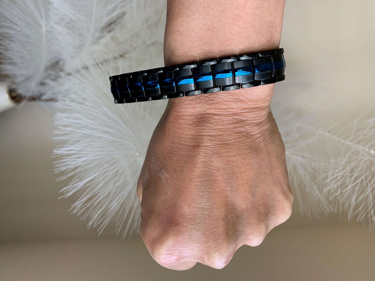 Silver Magnetic Bracelet Men Women Balance Energy Power Calm Joy Christmas  Gift