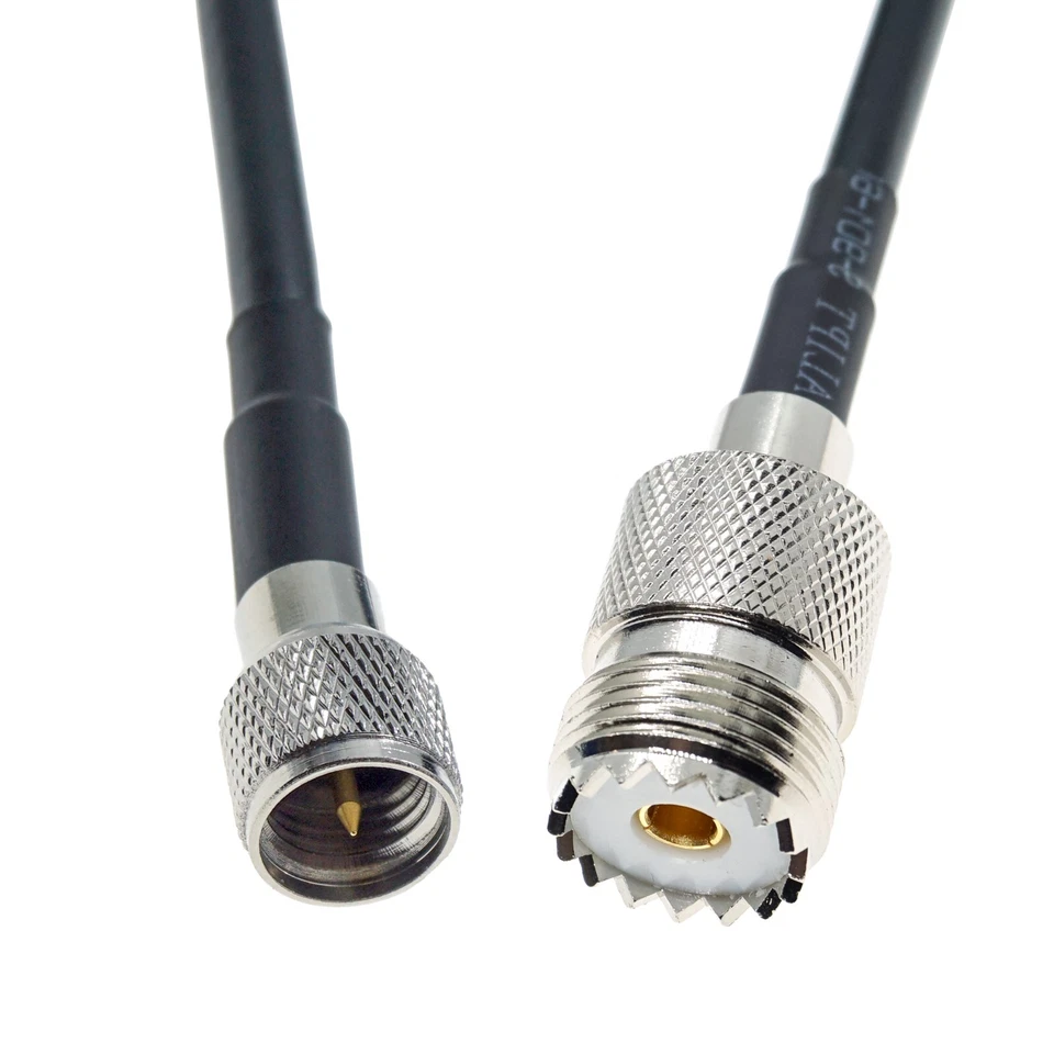 RG58 UHF FEMALE SO239 to MINI UHF MALE connector Lot RF radio coax coaxial cable - Image 2 of 3