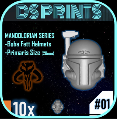 BOBA FETT HELMET #01 (10x) compatable with warhammer 40k Primaris 