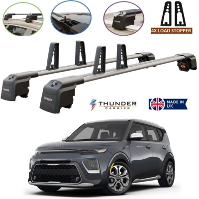 For Kia Soul Gray Aluminium Roof Racks Cross Bars Lockable