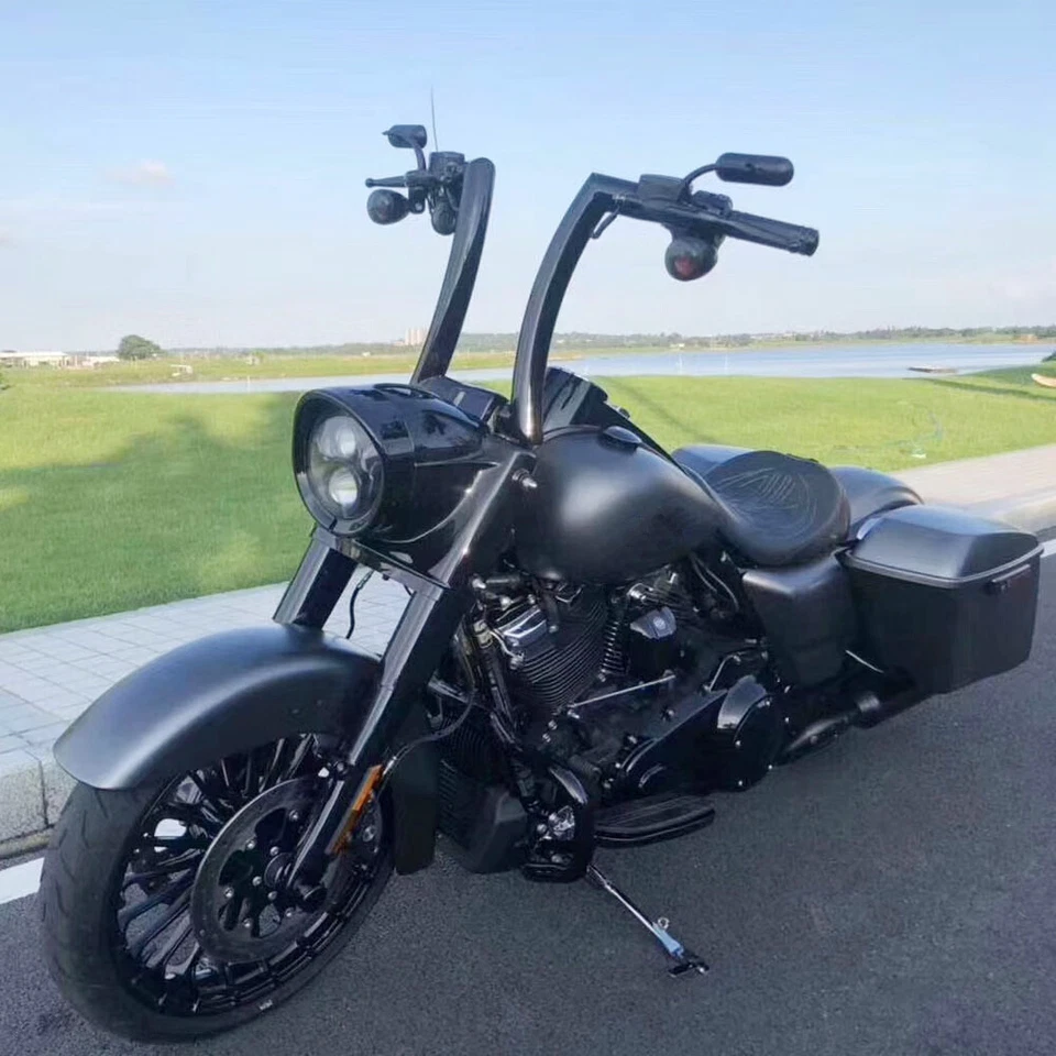 12" 14" 16" Rise APE Hanger 2" Handlebar For Harley Road King Electra Glide Dyna Foto 4 de 4