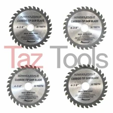 4 pc 4-3/8" Saw Blade 30T Carbide Tipped Wood Cutting Circular saw 3/4-5/8 Arbor
