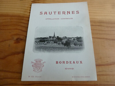 old label great wine Sauternes appellation controlée wine label burgundy