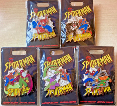 Neu 5 x Disney Store Limited Edition Release Pin Abzeichen - Marvel '90s Spider-Man