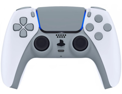 White/Gray Custom UN-Modded Controller Unique Design compatible with PS5 OEM