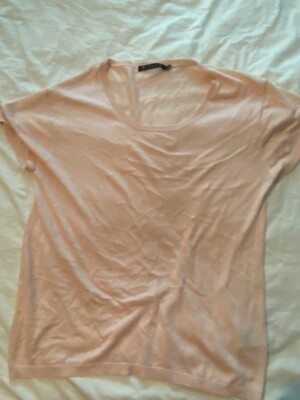 Edblad Size Xl Pink Top Short Sleeved Jumper Bamboo Mix Round Neck