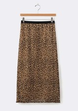 Matilda Jane Good Hart GH Lindale Leopard Print Pleated Midi Skirt M Medium NWT