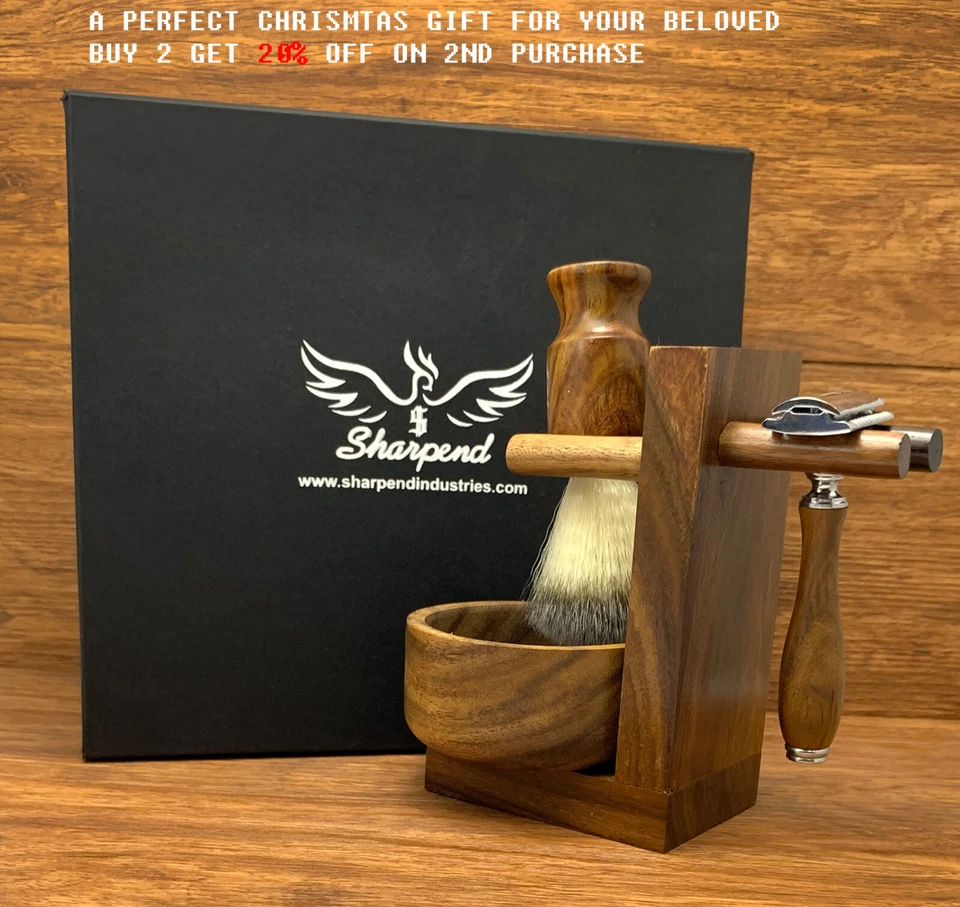 Classic 5 Piece Shaving Set |DE Safety & Badger Brush & Bowl | Men's Gift Kit - Imagen 4 de 4