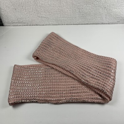 Tucker+Tate Chunky Knit Infinity Scarf Girls Size One Pink Metallic NWT 6206