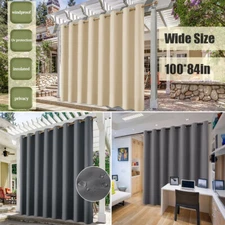 100" Extra Wide Outdoor Blackout Curtains Waterproof Blocking UV Protect Patio