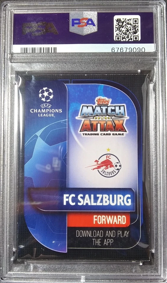 2019-20 Topps UCL Match Attax Hat-Trick Hero Rookie #HH1 Erling Haaland RC PSA 8 - Image 2 of 4