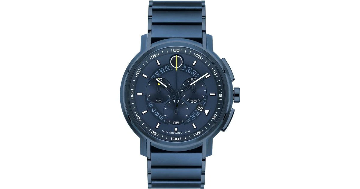 Movado Strato Chronograph Quartz Blue Dial Men's Watch 0607555 | eBay