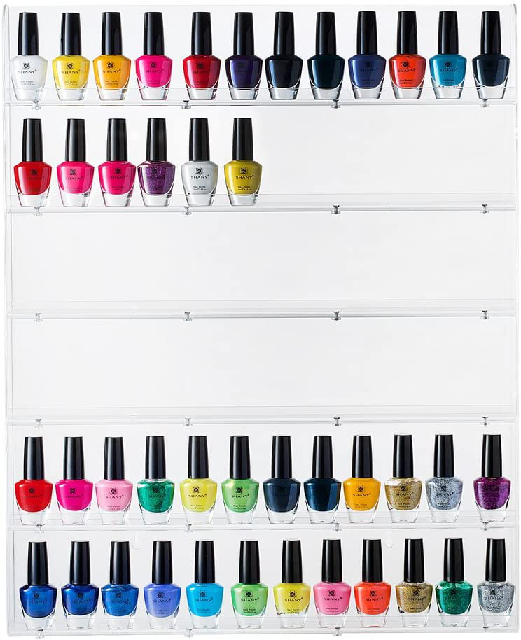 Nail Polish Storage Organizer Acrylic Rack Shelf Holder Stand Wall Mount Display