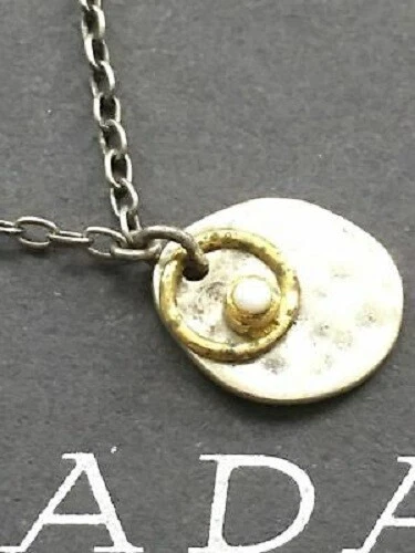 Collar SILPADA 925 Oxidado Martillado Plata de Ley Concha de Río Bronce N1671 Foto 3 de 4