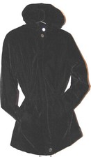 Iz Sport Womens Black Nylon Blend Parka Nylon Blend Coat Polyester Velour Coat~s