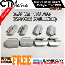 175 PCS CLIP ON WHEEL WEIGHT BALANCE P STYLE 0.5OZ PER PIECE