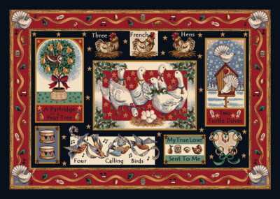 4x6 Milliken Partridge In A Pear Tree Christmas Area Rug - Approx 3'10''x5'4''