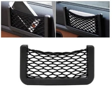 2-Piece Universal Car Storage Net Pouch – GPS & Phone Holder Organizer Bag