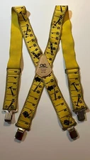 Vintage Custom LeatherCraft Tape Measure Carpenter Suspenders wide 1970s 70s
