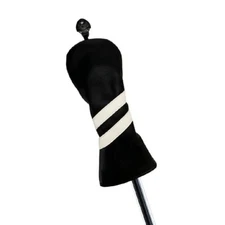 Black White Stripes PU Leather Golf Hybrid Club Headcover UT Rescue Head Cover