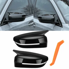 M STYLE GLOSS BLACK ADD-ON SIDE MIRROR COVER CAP FOR 17-22 BMW G30 G20 G11 G12
