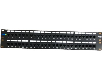 ICC ICMPP48CP6 Patch Panel , Cat 6, Feed-thru 48-p, 2rms