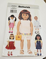 VINTAGE - BUTTERICK - 3491 - 18" DOLL CLOTHES - 2002