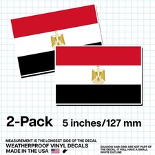 Egypt Flag Sticker 5" 2-Pack – EG Decal – Egyptian Pride Vinyl