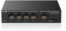 5Port 2.5G Managed Ethernet Network Switch w/1 x 10G SFP &5 x 2.5G Base T Ports