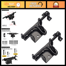 Heavy Duty Slide Bolt Gate Latch with Padlock Hole - 2 Pack Sliding Lock for Fen