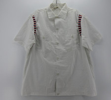 VINTAGE Nat Nast Shirt Men Large White Bowling 70s Leisure Rockabilly USA Made 