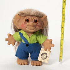 Vintage 1960s Thomas Dam Troll in mint condition with new icelandic wool hair