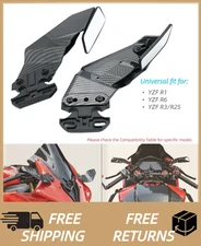 Carbon Fibre Style Wind Wing Rearview Mirrors for Yamaha YZFR1 YZFR3 R25 YZFR6