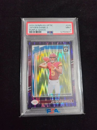 2024 Panini Donruss Optic Rated Rookie Jayden Daniels #248 Purple Shock PSA 9