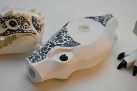 Unbranded Jurassic World Indominus Rex White Dinosaur Custom Lego Figure 75919