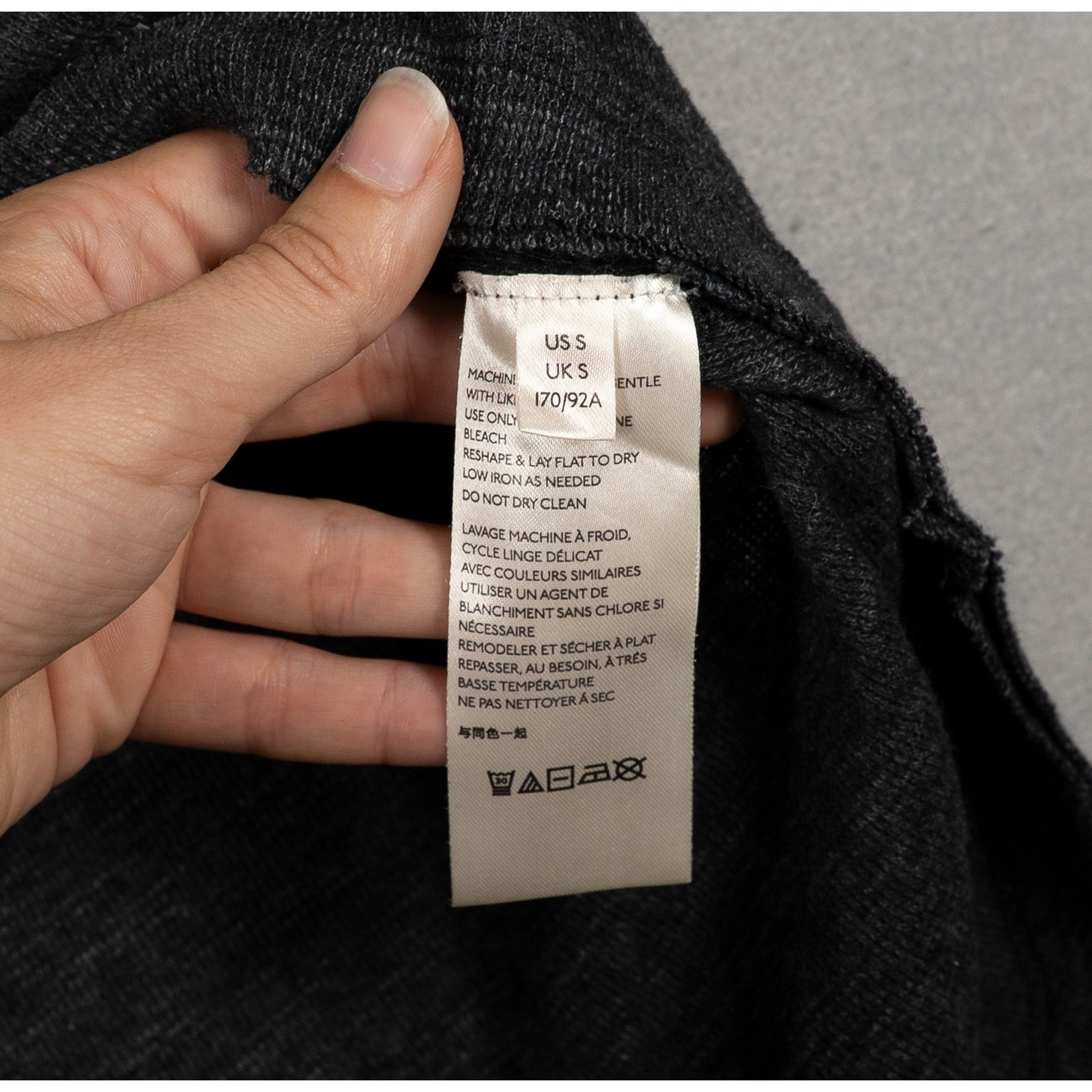 We The Free Free People Charcoal Grey Split Back Turtleneck High Low Top Small image 3