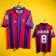 Barcelona FC Home 96/97 - Retro - Soccer - STOICHKOV # 8 - 2XL (Run Small)