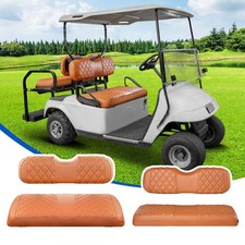 Golf Cart Seat Covers 4PCS Diamond Front Rear EZGO TXT RXV All Brown 1994-2013