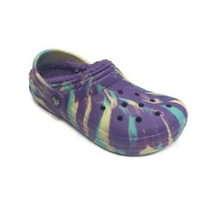 CROCS Kids Size J2 Classic Lined Marbled Clog K Lightweight Slip On Clogs Shoes