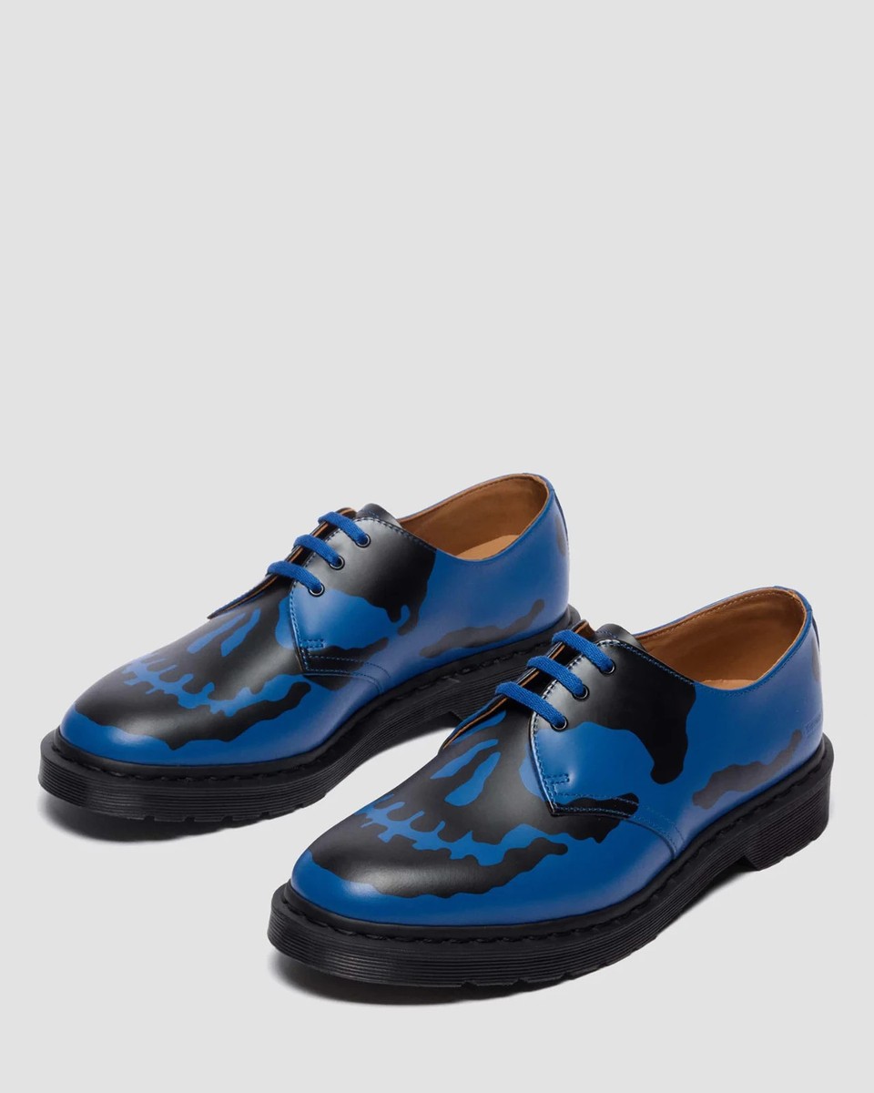 42936400 Supreme Dr.Martens 1461 Skull 3 Eye Shoe Blue Black (25FW