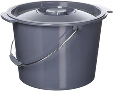 Commode Bucket with Lid and Handle Case