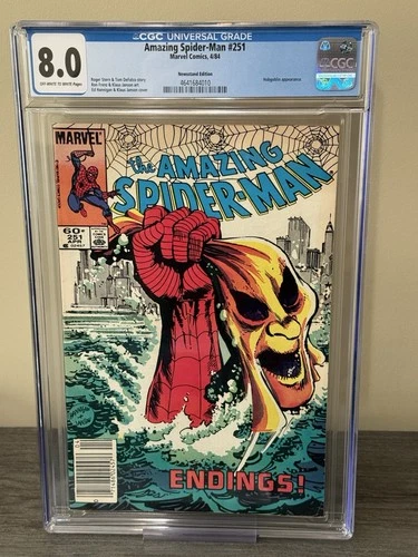 Amazing Spider-Man #251 CGC 8.0 OW-W Pgs (Marvel 1984) Hobgoblin Newsstand