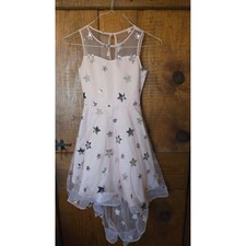 RARE EDITIONS - Girls Pink Sequin Star High-Low Party Dress - Size 12