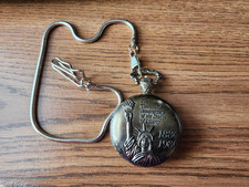 The Centennial Anniversary of The Statue of Liberty Pocket Watch 1886-1986 Works