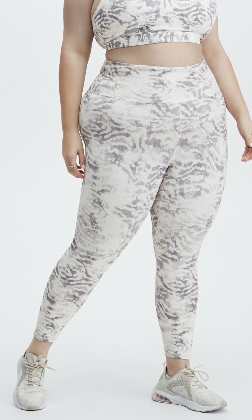 POWER HOLD FABLETICS Women’s Grey/light Pink Cloud Lace-Up Back Legging Size 2X-image