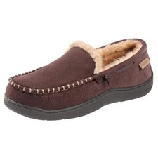 Men's Moccasin Slippers Memory Foam House Shoes, Indoor and Outdoor 10 Coffee